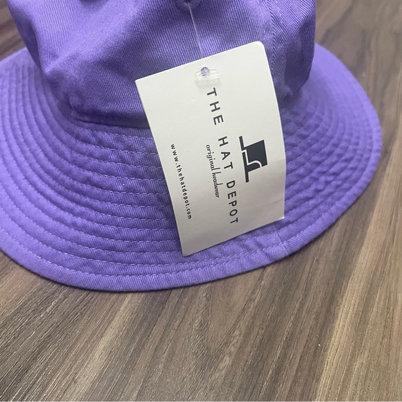 NWT The Hat Depot Bucket Sun Hat 100% Cotton Long Brim lavender sz S/M - Picture 3 of 5
